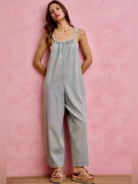 🩵Hello Gorgeous! SO ME Wide Leg Lightweight Denim Overalls